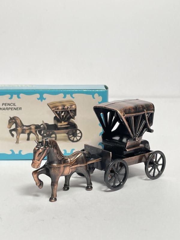 Amazon.co.jp: 銅製 鉛筆削り えんぴつ削り 馬 ウマ 馬車 オブジェ
